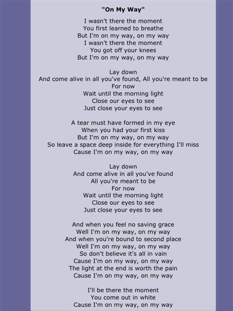 on my way lyrics|Iba pa.